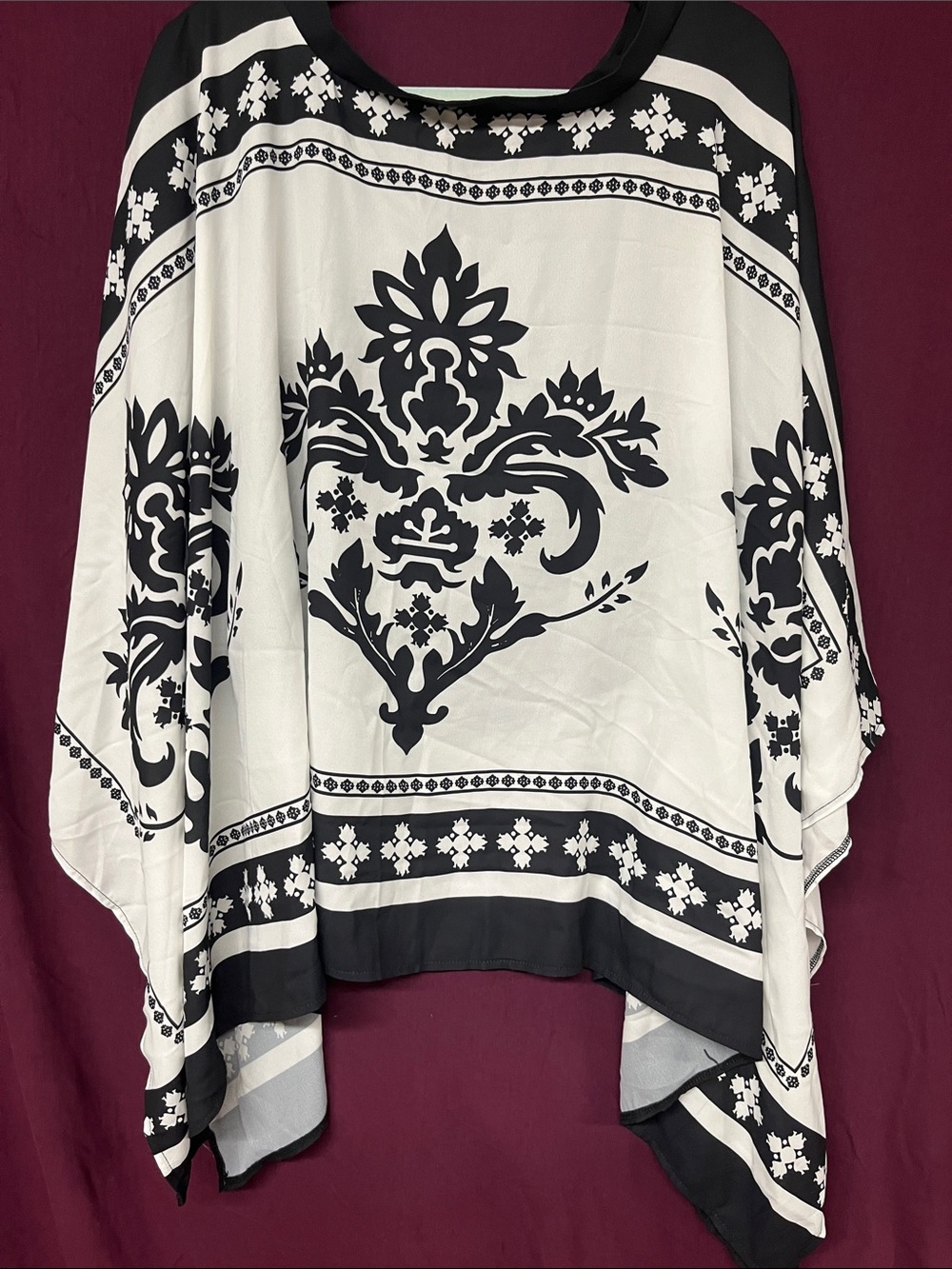 Black and White Decorative Blouse